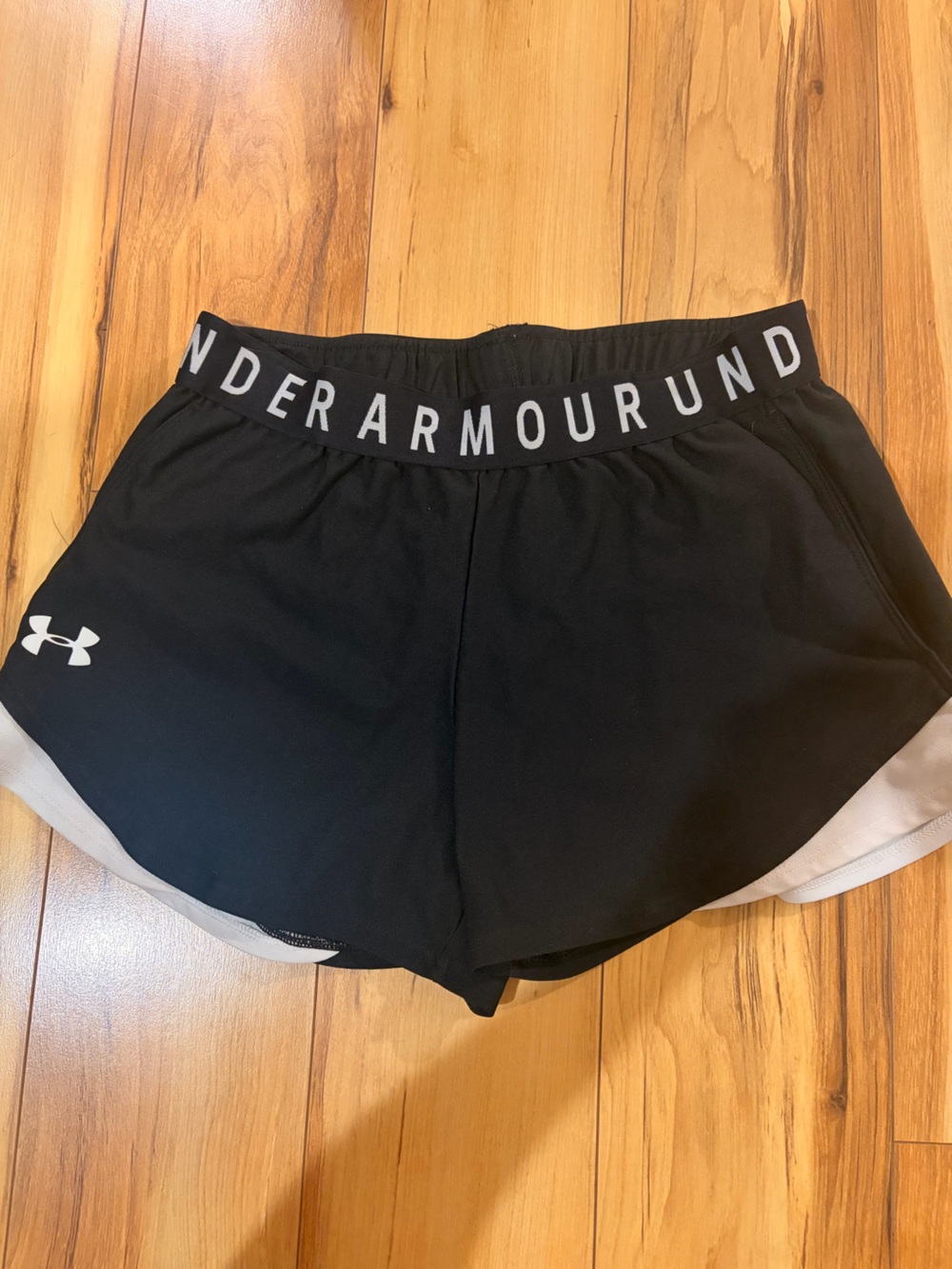 Under Armour Black Athletic Performance Shorts with Gray Trim